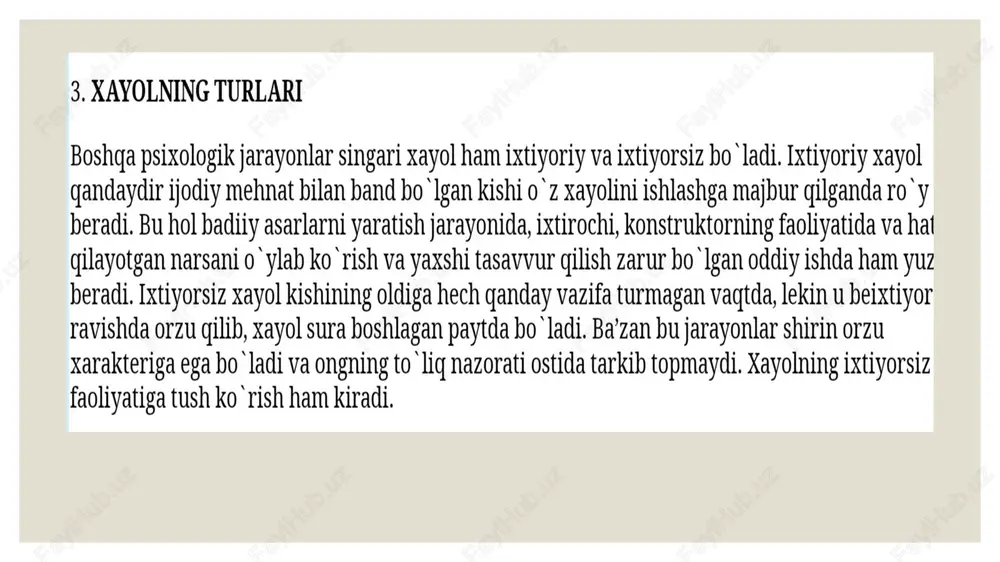 xayol haqida umumiy maʼlumot - Page 3