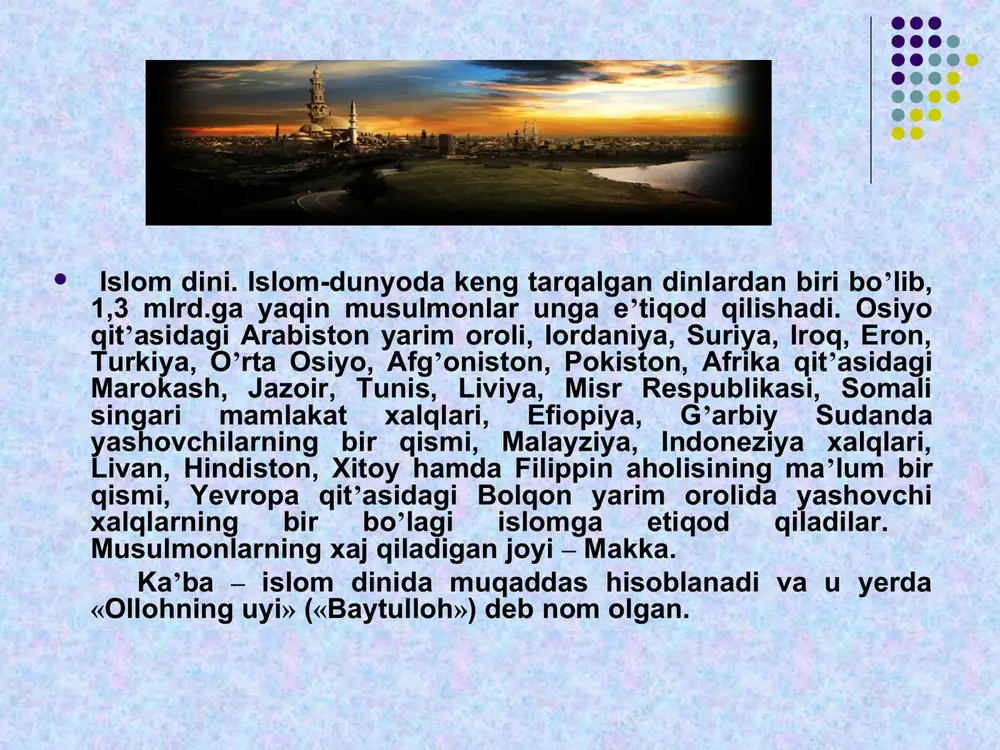 » kishilarni tenglikka, birodarlikka, tinch totuv yashashga, ezgulikka undaydi. shunga ko’ra, u katta ahloqiy qimmatga ega. «qur’on» da sahovat, mehmonnavozlik, jasorat, sabr va qanoat, qo’li ochiqlik, bag’rikenglik, muruvvatlilik, keng fe’llik, to’g’rilik, vafodorlik va sodiqlikka katta e’tibor berilgan va yuksak ma’rifat belgisi deb qaraladi. unda ehson mazmuni keng qamrovda olinadi. «qur’oni karim»da ehsonga loyiq kishilarga birinchi navbatda ota-onalar kiritiladi va ota-ona haqqi belgilab beriladi. «al-isro» surasining 23-24-oyatlarida ota-onaga yaxshilik ollox taologa ibodat qilishdan keyin ikkinchi vazifa sifatida ta’kidlanadi. ota-ona qanday bo’lishidan qat’iy nazar, farzand ularga nisbatan hurmat saqlashi, ularning so’zlarini qaytarmasligi, ota-ona bolani dunyoga keltirish bilan birga, farzandga ta’lim-tarbiya ham berganligini unutmay, ularning haqqini ado etishga doimo tayyor turishi lozimligi ta’kidlanadi. .«qur’on»da shirinsuxanlik, to’g’ri so’z, muomala madaniyatiga rioya qilish qonun-qoidalari keltiriladi, shirinsuxanlik insonning muomala madaniyatiga ega ekanligini ko’rsatadi, obroini orttiradi, hurmatga sazovor qiladi. 2.unda odob-ahloq madaniyati, huquqiy munosabatlar va insonni ulug’lashga oid muhim ko’rsatmalar mavjud. jumladan, «bandalarimga aytingki, ular eng go’zal …