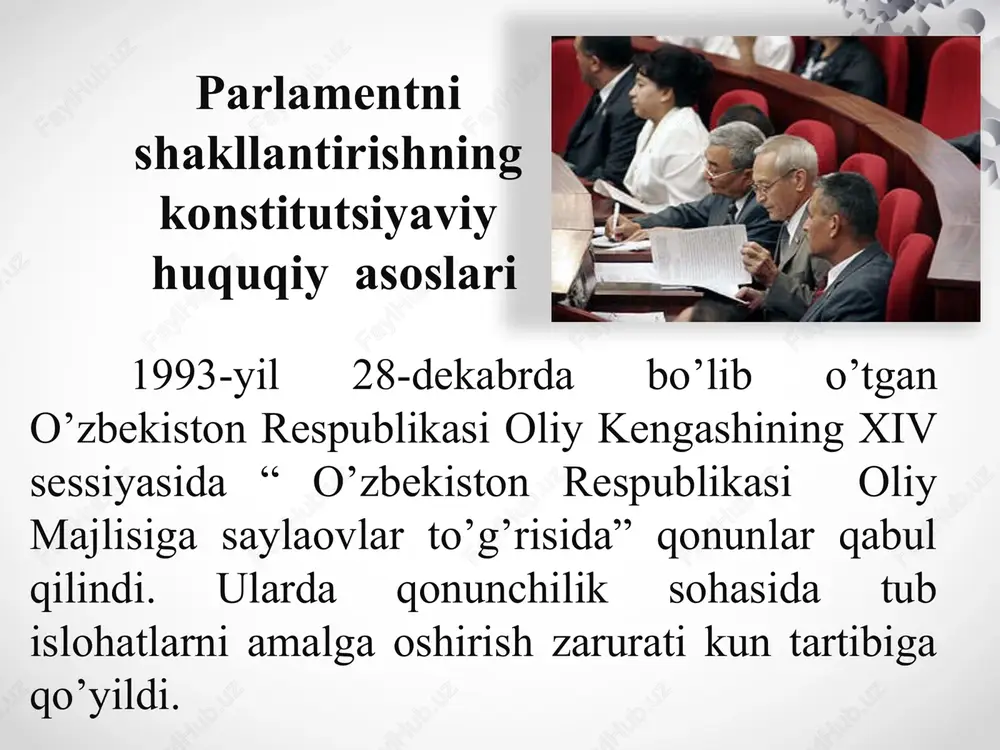 an yashirin ovoz berish yo'li bilan qoraqalpog'iston respublikasi, viloyatlar va toshkent shahridan teng miqdorda – olti kishidan saylanadi. senatning o'n olti nafar a'zosi fan, san'at, adabiyot, ishlab chiqarish sohasida hamda davlat va jamiyat faoliyatining boshqa tarmoqlarida katta amaliy tajribaga ega bo'lgan hamda alohida xizmat ko'rsatgan eng obro'li fuqarolar orasidan o'zbekiston respublikasi prezidenti tomonidan tayinlanadi. o'zbekiston respublikasi oliy majlisining senati senat ishi yalpi majlislarga va uning qomitalari majlislariga to'olanadigan senatorlar faoliyatiga asoslanadi. senatning vakolati muddati - besh yil. saylov kuni yigirma besh yoshga to'lgan hamda kamida besh yil o'zbekiston respublikasi hududida muqim yashayotgan o'zbekiston respublikasi fuqarosi senat a'zosi bo'lishi mumkin. ayni bir shaxs bir paytning o'zida senat a'zosi va qonunchilik palatasi deputati bo'lishi mumkin emas. senat o'zining vakolatlariga kiritilgan masalalar yuzasidan, shuningdek palataning ichki faoliyatini tashkil etish masalalari yuzasidan qarorlar qabul qiladi. senat umumsiyosiy, ijtimoiy-iqtisodiy va boshqa masalalar yuzasidan bayonotlar va murijaatlar bilan chiqish mumkin, ular palataning qarori bilan rasmiylashtiriladi. senat …