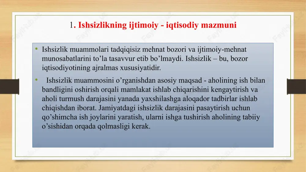 ham so’nggi – umumiy talabning asosiy qismini ham qamrab oladigan umumiy talabdan kelib chiqadi». fikrimizcha, o’zbekistonda ishsizlikning paydo bo’lishi va o’sish tarixi aynan keyns qarashlarining to’g’riligini isbotlaydi. ishsizlar rasmiy ro’yxatga olingandan boshlab, ishsizlik darajasi ma’lum darajada muntazam ortib boradi, ishga joylashtirish qanchalik yuqori bo’lsa, ishsizlik darajasi shunchalik nast bo’ladi. ishsizlikning iqtisodiy oqibatlari uning ta’sirida ishlab chiqarilmay qolgan mahsulot hajmi orqali baholanadi. iqtisodiyot barcha ishlashni xohlagan va ishlay oladiganlar uchun yetarli miqdorda ish joylarini yaratish holatiga ega bo‘lmasa mahsulot ishlab chiqarish potensial imkoniyatining bir qismi yo‘qotiladi. iqtisodiy adabiyotlarda bu yo‘qotish yalpi ichki mahsulot (yaim) hajmining orqada qolishi sifatida aniqlanadi hamda u haqiqiy yaimning potensial yaimdan kam bo‘lgan hajmi sifatida ko‘rinadi. ishsizlik darajasi qanchalik yuqori bo‘lsa, yaim hajmining orqada qolishi shunchalik katta bo‘ladi. makroiqtisodiyot sohasidagi taniqli tadqiqotchi a.ouken ishsizlik darajasi va yaim hajmining orqada qolishi o‘rtasidagi nisbatini matematik ifodalab beradi. bu nisbat iqtisodchilar orasida ouken qonuni sifatida tanilgan bo‘lib, agar ishsizlikning haqiqiy …