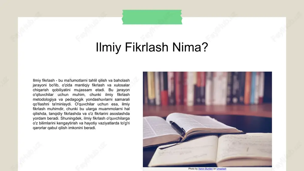 tanqidiy fikrlash va tahliliy yondashuvlarni ham o'rgatadi. o'qituvchilar uchun ilmiy fikrlashni rivojlantirish strategiyalari o'qituvchilar ilmiy fikrlashni rivojlantirish uchun samarali strategiyalarni o'rganishadi. o'quvchilarni ilmiy fikrlashga qiziqtirish uchun interaktiv darslar o'tkazish zarur. masalan, o'quvchilarga guruhda muammolarni hal qilish vazifalari berish, ularning fikrlarini ochiq ifodalash imkonini yaratadi. motivatsiyani oshirish uchun o'quvchilarga o'z fikrlarini bildirish va muammo yechish jarayonida erkinlik berish muhimdir. o'qituvchilar, o'quvchilarni o'z qiziqishlariga asoslangan loyihalarda ishlashga undashlari kerak. o'qituvchilar uchun muhim strategiya, o'quvchilarga real hayotdagi muammolarni hal qilish uchun ilmiy yondashuvlarni o'rgatishdir. misol uchun, o'quvchilarni atrof-muhit muammolari bo'yicha tadqiqot olib borishga jalb qilish. guruh ishlarini tashkil etish, o'quvchilarning bir-biridan o'rganish va fikr almashish imkoniyatini oshiradi. o'qituvchilar, o'zaro fikr almashish uchun maxsus vaqt ajratishlari muhimdir. shuningdek, o'qituvchilar muammoli savollar berish orqali o'quvchilarni chuqur fikrlashga undashlari muhimdir. bu usul, bilimlarni qo'llash va tanqidiy fikrlashni rivojlantirishga yordam beradi. ilmiy fikrlash va kelajak ilmiy fikrlash o'quvchilarning kelajakdagi muvaffaqiyatiga muhim ta'sir ko'rsatadi. o'quvchilar ilmiy fikrlashni o'zlashtirganda, …