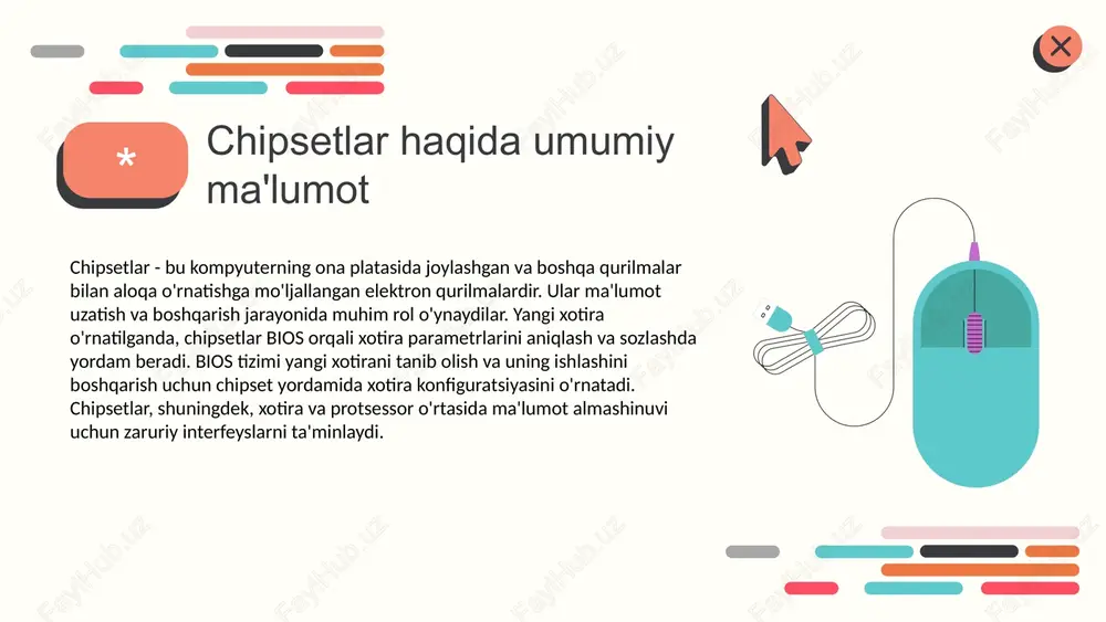 os o'rtasidagi aloqa kompyuter tizimining optimal ishlashi uchun muhimdir. photo by altumcode on unsplash chipsetlar va xotira o'rtasidagi bog'lanish chipsetlar xotira modullarining ishlashini boshqaradi va ularning parametrlarini belgilaydi. ular xotira tezligini nazorat qilish orqali kompyuterning umumiy samaradorligini oshiradi. xotira va chipset o'rtasidagi bog'lanish, kompyuterning quvvati va ish faoliyatini belgilovchi muhim omil hisoblanadi. bios orqali yangi o'rnatilgan xotira modullari uchun moslashuvlar amalga oshirilishi, ularning optimal ishlashini ta'minlaydi. photo by goran ivos on unsplash bios va uning xotira sozlamalari bios (basic input/output system) - bu kompyuterning asosiy dasturi bo'lib, u boshlang'ich yuklash jarayonida operatsion tizimni yuklash uchun zarur bo'lgan dasturlarni boshqaradi. bios kompyuterning apparatlariga, jumladan xotira va saqlash qurilmalariga kirishni ta'minlaydi. biosdagi xotira sozlamalari kompyuterning tezligi va ishlashini optimallashtirishda muhim ahamiyatga ega. ular xotira tezligini, vaqtini va boshqa parametrlarni belgilash imkonini beradi, bu esa xotira modullarining samaradorligini oshirishga yordam beradi. * xotira turli xil turlari bios (basic input/output system) kompyuterning asosiy apparatlarini …