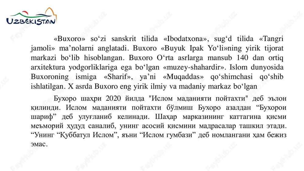 gi honaqohi binolaridan tashkil topgan, atrofi nodir begi hovuzi bilan birlashtirilgan. ansambl o‘lchami, taxminan 150x200 metrdir buxoroda somoniylar davlatiga asos solgan yirik siyosiy arbob hisoblanadi. ismoil somoniy 848-yil buxoro shahrida tug‘ilgan, 874-yilda somoniylarning buxorodagi noibi, 888-yildan esa butun movarounnahrga hokim bo‘lgan. ismoil somoniy markaziy hokimiyatni mustahkamlash siyosatini olib borib, turli yerlardan ulamolar, adiblar, usta va hunarmandlarni buxoroga to‘plagan maqbaraning janubiy-sharqiy burchagida katta qabrtoshi- kichik ko’ndalang devorlarida tuynuklari bo’lgan podshox ismoil somoniy yoki hazrati sulton qabri mavjud. mahalliy rivoyat va afsonalarga qaraganda, ismoil samoniy mamlakatni vafot etgandan keyin ham boshqargan ekan. shuning uchun mozor boshiga keluvchilar maqbaraning janub tarafidan tuynukcha orqali uning nomiga bitilgan o’tinchnomalar va iltimosnomalarni tashlab ketishgan ekan. bir kundan keyin esa xuddi o’tinchnoma kabi yozma ravishda yozilgan qarornoma shimol tarafdan paydo bo’lib qolar ekan. manbalarda yetti piri komil payg‘ambarimiz muhammad sallallohu alayhi vassallamdan boshlangan “oltin silsila”ning davomchilari sifatida e’tirof etilgan. 7 pir ziyorati yoʻnalishi oraligʻidagi masofa 150 kilometrni …