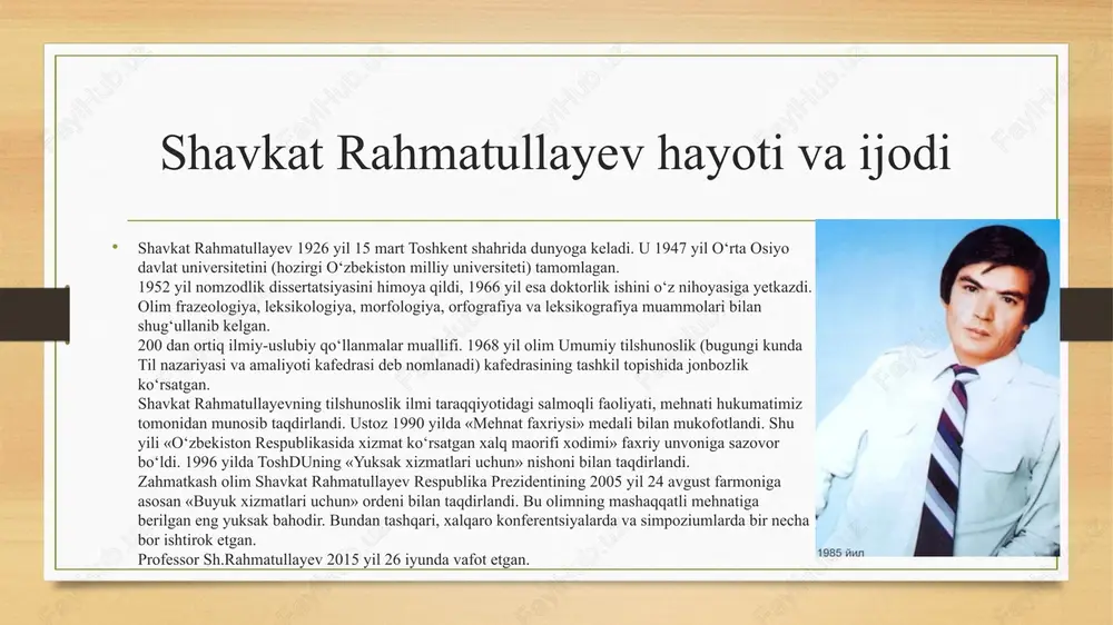 fikr yuritiladi. asar ilmiy jihatdan asoslangan bo‘lib, so‘zlarning qiyosiy tahlili ham berilgan. bu esa o‘zbek tilining boshqa turkiy tillar bilan bog‘liqligini o‘rganish, tilimizning tarixiy taraqqiyotini tushunish va uning boy lug‘aviy qatlamlarini ochib berishda muhim ahamiyat kasb etadi. lug‘at tilshunoslar, adabiyotshunoslar, tarjimonlar va til tarixi bilan qiziquvchilar uchun qimmatli ilmiy manba hisoblanadi. manba sifatida qadimgi tillar shavkat rahmatullayevning "o‘zbek tilining etimologik lug‘ati" asarida o‘zbek tilidagi so‘zlarning kelib chiqishi va rivojlanish jarayonida turli qadimgi tillarning ta’siri batafsil o‘rganilgan. lug‘atda so‘zlarning asosiy ildizlari aniqlanib, ularning qaysi tildan kirgani va qanday o‘zgarishlarga uchragani izohlanadi. xususan, qadimgi turkiy til o‘zbek tilining asosiy manbasi bo‘lib, lug‘atda ko‘plab turkiy ildizga ega so‘zlarning tarixiy shakllari, ularning yozma yodgorliklardagi qo‘llanilishi va hozirgi zamonaviy talqini tahlil qilingan. bundan tashqari, fors-tojik, arab va rus tillaridan o‘zlashgan so‘zlar ham lug‘atda alohida o‘rganilib, ularning dastlabki shakli, fonetik va semantik o‘zgarishlari ko‘rsatilgan. arab va fors tillaridan kirgan so‘zlarning aksariyati madaniyat, fan, din va davlat …