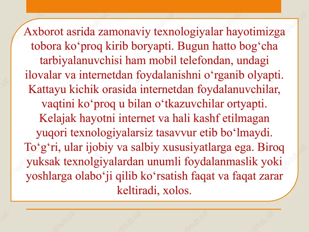 yaxshi ta’sir ko‘rsatgani holda, facebook’da muloqot qilish yoshlarga aks ta’sir ko‘rsatib, ularni baxtsiz qiladi”, — deya ta’kidlaydi tadqiqot mualliflari. yana bir tadqiqot esa ijtimoiy tarmoqlardan foydalanish ijtimoiy yakkalanish hissini yuzaga keltirishini ko‘rsatdi. olimlar kishilarning facebook, twitter, google+, youtube, linkedin, instagram, pinterest, tumblr, vine, snapchat va reddit kabi 11 ta ijtimoiy tarmoqda o‘tkazgan vaqti ularning o‘zini qanchalik ijtimoiy yakkalangan his qilishiga bog‘liq ekanligini o‘rganib chiqdi. ular o‘rtasida to‘g‘ridan-to‘g‘ri bog‘liqlik mavjudligi aniqlandi. ijtimoiy yakkalanish hissi insonning ruhiy va jismoniy salomatligiga ulkan zarar yetkazishi mumkin. ijtimoiy tarmoqlarda taqqoslash hasad uyg‘otishi sir emas. do‘stimizning tropik plyajlardagi suratlarini ko‘rib yoki boshqalarning farzandlari qanchalik ideal ekanligi haqida o‘qiy turib, qay birimiz yuqoridagi tuyg‘uni his qilmaganmiz? ilmiy tadqiqotlar ijtimoiy tarmoqlardan foydalanish ko‘rolmaslik hissini yuzaga keltirishini bir ovozdan tasdiqladi. ana shunday tadqiqotlardan birining mualliflari quyidagi xulosaga keldi: “birgina facebook shunchalik ko‘p hasad hissini yuzaga keltiradiki, uni salbiy hissiyotlar o‘chog‘i sifatida qabul qilish mumkin”. yana bir tadqiqotda hasad qilish …