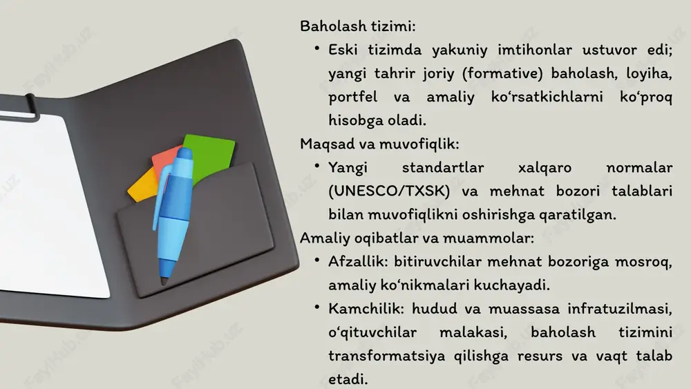 hqaruvi. • raqamli kompetentsiya: e-taʼlim vositalaridan samarali foydalanish. • (bunday struktura dts hujjatlarida yo‘nalish bo‘yicha aniq modullar bilan beriladi.) rahmat murtozayeva nodira slide 1 slide 2 slide 3 slide 4 slide 5 slide 6 slide 7 slide 8 slide 9 slide 10