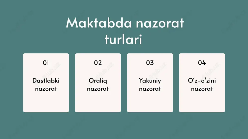 nazorat turlari va nazorat topshiriqlarini ishlab chiqish qoidalari - Page 3