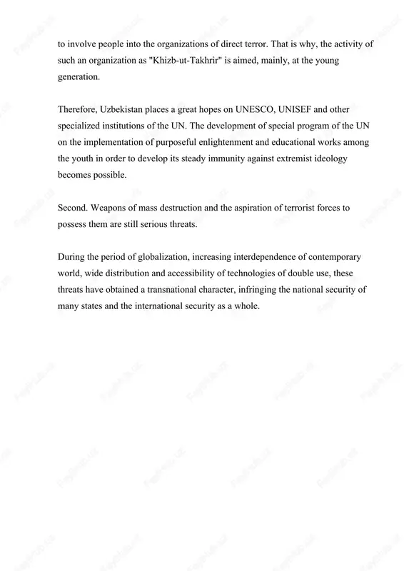 rist forces to possess them are still serious threats. during the period of globalization, increasing interdependence of contemporary world, wide distribution and accessibility of technologies of double use, these threats have obtained a transnational character, infringing the national security of many states and the international security as a whole.