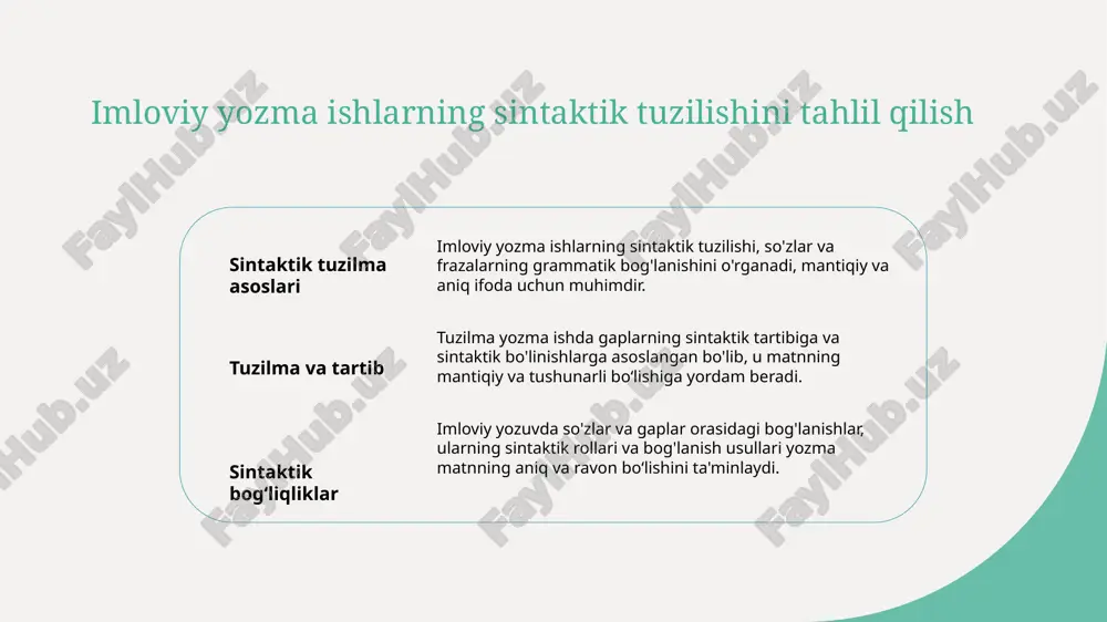 daniy nuanslarni aniqlash uchun, tilshunoslar kontekstga asoslangan usullarni qo'llab, so'zlar va ifodalar o'rtasidagi bog'liqlikni tahlil qiladi. til va madaniyat o’rtasidagi bog’liqlik: tahlil usullari va amaliy misollar 1 til va madaniyat o’rtasidagi bog’liqlik - til madaniyatning ifodasi bo’lib, uning o’ziga xosliklari, qadriyatlari va an’analari yozma va og’zaki ifodalarda o’z aksini topadi, madaniyat bilan uzviy bog’liq. 2 lingvistik tahlil usullari - semantik va sintaktik metodlar yordamida til va madaniyatdagi nuanslarni aniqlash mumkin, masalan, so’zlarning ma’nosi va ularning madaniy kontekstdagi o’rni. 3 amaliy misollar va natijalar - masalan, “oy” so’zi o’zbek madaniyatida nur va farovonlik bilan bog’liq, lingvistik tahlil orqali bu tushuncha va qadriyatlarning yozma ifodasini chuqurlashtirish mumkin. uzbek tilida madaniyat va til nuanslarini aniqlash uchun lingvistik texnikalar 1 madaniyat va til aloqasi madaniyat va til o'rtasidagi bog'liqlik tilning madaniy kontekstda qanday ishlashini tushunishga yordam beradi. bu, ayniqsa, idiomalar va an'anaviy ifodalar orqali namoyon bo'ladi. 2 nuanslarni aniqlash usullari lingvistik texnikalar yordamida so'zlarning …