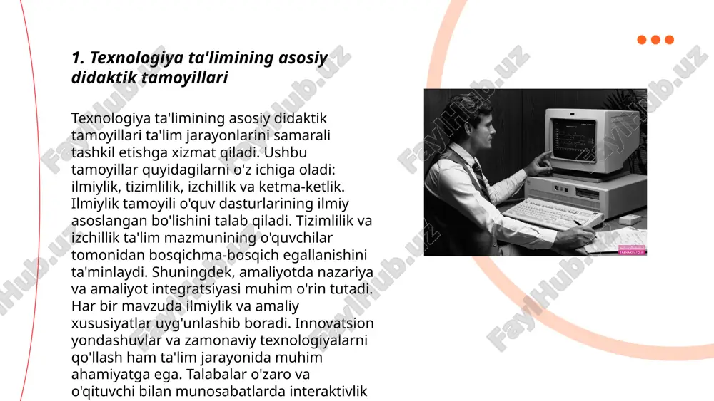 raqamlar zamonaviy texnologiyalarning ta'lim sohasidagi ahamiyatini yaqqol ko'rsatadi. ... t.me/slaydai_bot texnologiya ta'lim jarayonida bir qancha ahamiyatli afzalliklarga ega. birinchidan, u o‘quvchilarga interaktiv darslar va materiallarni taqdim etish imkonini beradi, bu esa 30% gacha o‘zlashtirish darajasini oshiradi. ikkinchidan, onlayn platformalar va mobil ilovalar orqali masofaviy ta’limni qo‘llab-quvvatlab, 70% o‘quvchilar uchun ta’limga kirish imkoniyatini yaxshilaydi. uchinchidan, sun’iy intellekt (ai) yordamida individuallashtirilgan ta'lim tizimlarini yaratish imkoniyati mavjud, bu esa faoliyat natijalarini 20% ga yaxshilashga yordam beradi. to‘rtinchidan, ta’lim materiallarini qayta ko‘rib chiqish va yangilangan yangiliklardan xabardor bo‘lish imkoniyatini kengaytiradi. oxirgi tadqiqotlarga ko'ra, raqamli ta’lim resurslarini qo'llash, an’anaviy o'qitish usullariga nisbatan 60% ko'proq samaradorlikka ega bo'lishi mumkin. ... t.me/slaydai_bot ta'lim samaradorligini oshirish uchun texnologiyalardan foydalanish ta’lim tizimini sezilarli darajada yaxshilaydi. masofaviy va aralash ta'lim formatlari orqali talabalar 24/7 ma'lumotlardan foydalanish imkoniga ega bo'ladi. tadqiqotlar shuni ko'rsatadiki, elektron o'quv materiallardan foydalanish talabalarning darsni tushunish darajasini 30% ga oshiradi. interaktiv dasturlar va ilovalar o’quvchilarning 20% tezroq …
