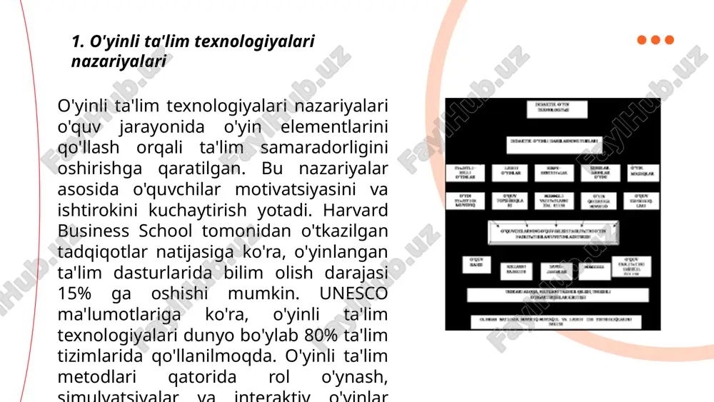 ish jarayonida, o'yinlar bolalarga ko'p vazifali ishlash, xotirani mustahkamlash va qo'lda ko'zni muvofiqlashtirishni yaxshilash imkoniyatini beradi. tadqiqotlar shuni ko'rsatadiki, ma'lum o'yinlar bolalarda yaratuvchanlik va moslashuvchan fikrlash qobiliyatlarini oshirishga yordam beradi. boshi berk ko'chadan chiqish, resurslarni boshqarish va tez qaror qabul qilish kabi vazifalar kognitiv rivojlanishni rag'batlantiradigan mexanizmlardandir. raqamli o'yinlarning noto'g'ri yoki haddan ortiq foydalanilishi esa salbiy ta'sir ko'rsatishi mumkin, shuning uchun ularni me'yorida qo'llash tavsiya etiladi. ... t.me/slaydai_bot virtual haqiqat o'yinlari ta'limda o'ziga xos yondashuvlarni taqdim etadi. ushbu texnologiya yordamida o'quvchilar an'anaviy fanlarni yangicha usulda o'rganish imkoniyatiga ega bo'ladilar. 2020 yilda virtual va kengaytirilgan haqiqat bozorining ta'lim sohasida o'sish sur'ati har yili 16% dan oshishi kutilmoqda. virtual haqiqat vositalari matematika, ilm-fan va tarix kabi fanlarni ko'rgazmali ravishda o'rganishga imkon beradi, bu esa o'quvchilarning bilimlarni yaxshi tushunishiga yordam beradi. ta’limda virtual haqiqatni qo‘llash o‘quvchilarni qiziqtiradi va darslarni interaktiv qiladi. shu bilan birga, virtual haqiqatdan foydalangan tadqiqotlarda ishtirok etgan talabalar 94% gacha …