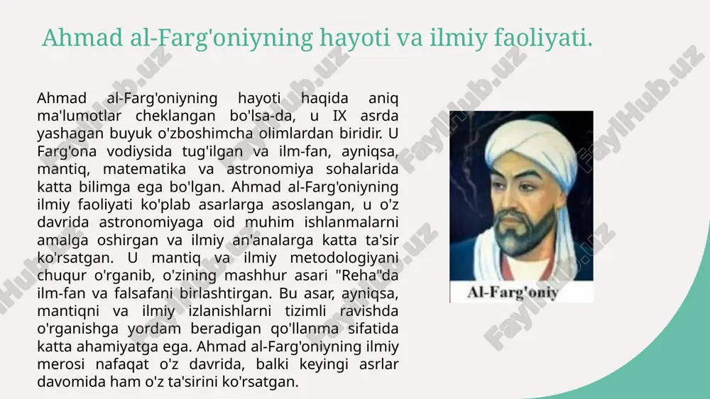 'zi kompaniyalar yuqori sifatli taomlar taqdim etsa, boshqalari soddalashtirilgan variantlar taklif qiladi. yo'lovchilarning ehtiyojlari ham muhim rol o'ynaydi, chunki maxsus dietalar bo'yicha taomlar aviakompaniya tomonidan taqdim etiladi. samolyotdagi taomlar turini va sifatini belgilovchi omillar. xulosa ahmad al-farghani ta'siri samolyotda taom tarqatish o'zbek taomlari ahamiyati ahmad al-farghani aviatsiya sohasida muhim nazariyalar bilan ajralib turadi, uning g'oyalari bugungi aerodinamika asoslarini shakllantirgan. samolyotda taom tarqatish tarixi orqali sayohatchilar uchun qulayliklar yaratilgan, bu jarayon doimiy ravishda zamonaviy talablarga javob berishga intilmoqda. o'zbek taomlari samolyotlarda taqdim etilishi bilan milliy madaniyatni saqlab qoladi, sayohatchilarga o'ziga xos gastronomik tajriba taqdim etadi. foydalanilgan adabiyotlar 1. azimov, m. x. o'zbek madaniyatida aviatsiya va transport tizimlari. toshkent: o'zbekiston respublikasi fanlar akademiyasi, 2022. 2. rahimov, a. a. ahmad al-farghani va uning ilmiy merosi. toshkent: o'zbekiston milliy universiteti, 2021. 3. saidov, i. samolyotda taom tarqatish tizimlari: xalqaro tajribalar va o'zbekiston holati. aviatsiya va transport jurnali, 2023. 4. qodirov, f. samolyotda bord xizmat …