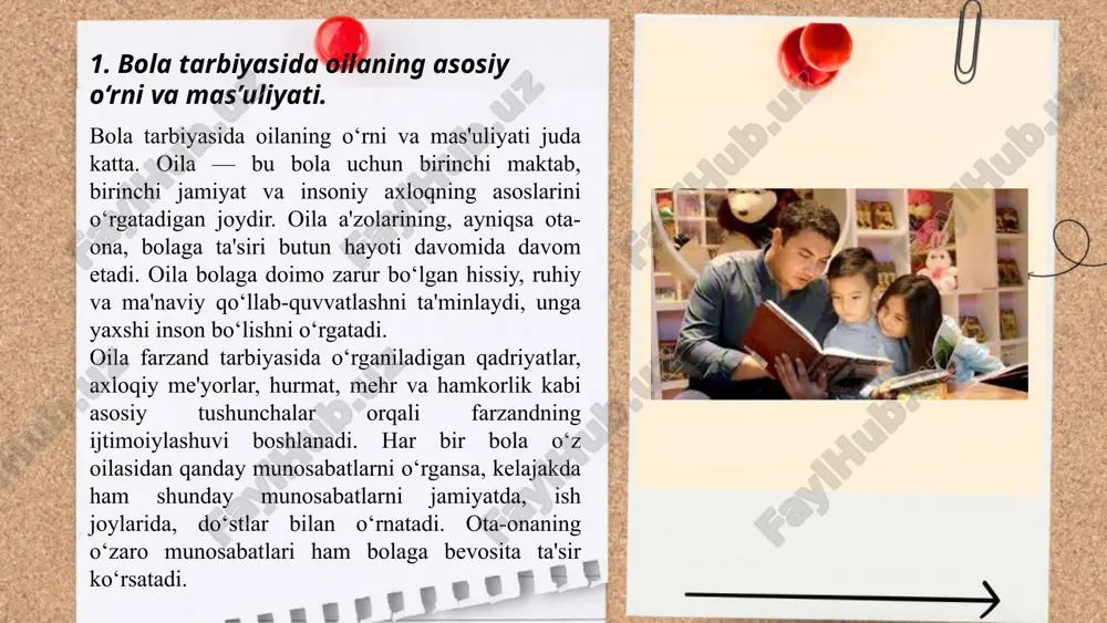 ... t.me/slaydai_bot jamoat tashkilotlari, ayniqsa, yoshlarni tarbiyalashda, ularga ijtimoiy va madaniy qadriyatlarni o‘rgatishda muhim rol o‘ynaydi. ular yoshlarni o‘ziga xos jamiyat fuqarosi sifatida shakllantirishda, ularda o‘z yurtiga bo‘lgan mas'uliyat va muhabbatni rivojlantirishda katta hissa qo‘shadi. tashkilotlar o‘z faoliyatlarida yoshlarga huquqiy va axloqiy bilimlarni berish, shuningdek, ularni ilm-fan, san'at, sport, ijtimoiy faoliyat kabi sohalarda faol ishtirok etishga undashadi. jamoat tashkilotlarining tarbiyaviy faoliyati yoshlarni o‘z kelajagini to‘g‘ri qurishga yo‘naltiradi. tashkilotlar bolalar va o‘smirlarni ijtimoiy ishlar, ko‘ngillilar ishlari va bir qator ijtimoiy loyihalar orqali jamiyatdagi turli masalalar bilan tanishtiradi, ular orasida muammolarni hal qilishda ishtirok etishga undaydi. bu esa yoshlarning o‘z-o‘zini anglashiga, o‘zining ijtimoiy rolini tushunishiga yordam beradi. ... t.me/slaydai_bot jamoat tashkilotlari, shuningdek, yoshlarni ma'naviy va axloqiy tarbiyasida ham muhim ahamiyatga ega. ular yoshlarni adolat, hurmat, mehnatga bo‘lgan munosabat va o‘zaro yordam kabi qadriyatlarni o‘rgatadilar. bu esa yosh avlodni o‘zaro hurmatga, do‘stlikka, mehr-oqibatga va ijtimoiy adolatga asoslangan jamiyatda yashashga tayyorlaydi. tashkilotlar orqali yoshlar …