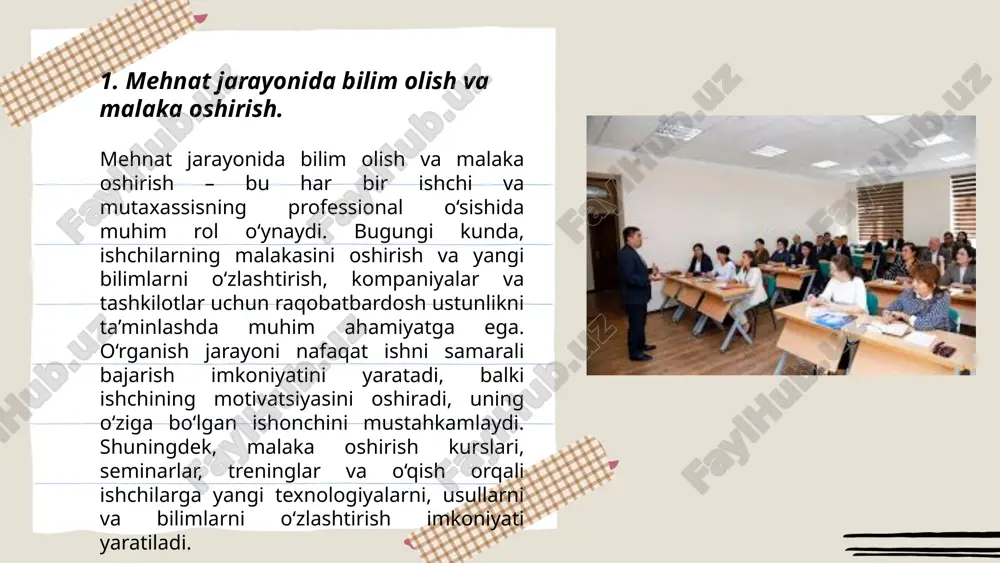 tirishga qaratilgan. ruhiy rivojlanish, o‘z-o‘zini tushunish va boshqalar bilan samarali muloqot qilish imkoniyatini yaratadi. shuningdek, insonning o‘z maqsadlari, orzulari va qadriyatlari bilan uyg‘un bo‘lishi, ruhiy barqarorlikni ta’minlashga yordam beradi. psixologik salomatlikning yaxshilanishi stressni kamaytiradi, hayotga nisbatan ijobiy qarashni shakllantiradi va umumiy farovonlikni oshiradi. jismoniy va ruhiy rivojlanishning birgalikda rivojlanishi insonni baxtli va sog‘lom qiladi. har ikkalasi ham bir-birini to‘ldiradi va uyg‘un ravishda rivojlanish shaxsiy salomatlik, samarali mehnat va ijtimoiy hayotda muvaffaqiyatga erishishning asosini tashkil etadi. ... t.me/slaydai_bot jismoniy va ruhiy rivojlanish insonning umumiy farovonligini oshiradi va to‘laqonli hayot kechirishda muhim rol o‘ynaydi. jismoniy rivojlanish organizmni mustahkamlash, uzoq umr ko‘rish va salomatlikni ta'minlash uchun zarurdir. jismoniy faoliyat tana vaznini normallashtirish, qon aylanish tizimini yaxshilash, energiya darajasini oshirishga yordam beradi. bundan tashqari, muntazam jismoniy mashqlar ruhiy holatni yaxshilaydi, asab tizimini tinchlantiradi va stressni kamaytiradi. ruhiy rivojlanish esa insonning ichki dunyosini shakllantirish, o‘z fikrini boshqarish, hissiy holatlarni tahlil qilish va ijtimoiy aloqalarni yaxshilashni …