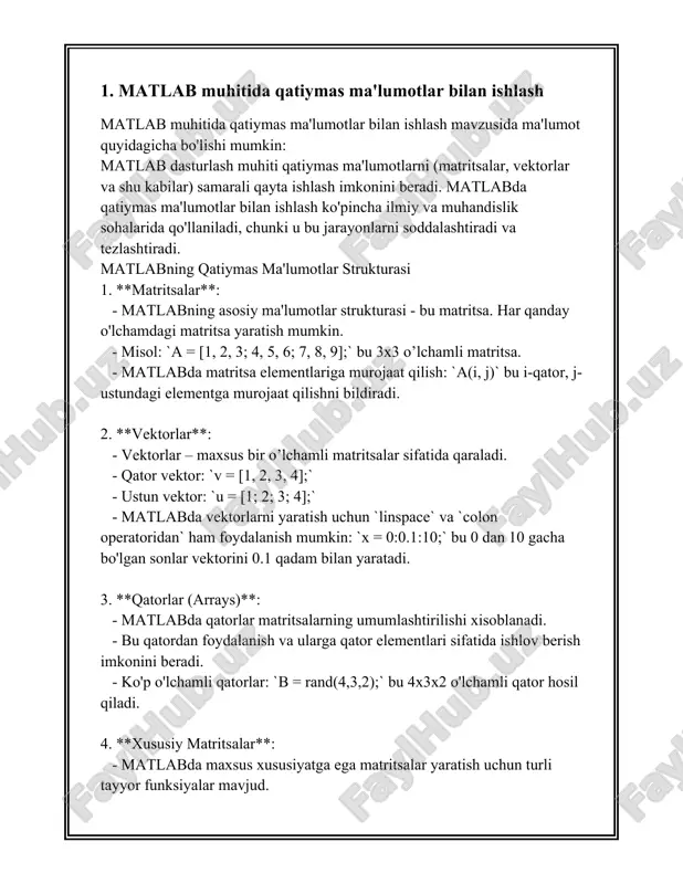 qilish mumkin. fuzzy logic toolbox yordamida qatiymas axborotlarni protsess qilishda bir qancha qadamlarni amalga oshirish kerak. birinchi qadam - tizimning lingvistik o'zgaruvchilarini aniqlashdir. masalan, agar biz biror muammoni hal qilmoqchi bo'lsak, lingvistik o'zgaruvchilarni tanlash va ularga mos keladigan o'lchovlar bilan belgilash kerak. lingvistik o'zgaruvchilarning qiymatlari qatiymas to'plam sifatida tasvirlanadi, ular fuzzy to'plamlar deb ham ataladi. bu to'plamlar aniq chegaralarga ega emas, balki ularning qiymatlari turli darajadagi a'zolik bilan ifodalanadi. masalan, harorat o'zgaruvchisi uchun "sovuq", "iliq" va "issiq" kabi lingvistik qiymatlarni belgilash mumkin. ikkinchi qadam - a'zolik funksiyalarini aniqlashdir. a'zolik funksiyalari yordamida tasvirlangan lingvistik qiymatlarning qatiymasligini ifodalash mumkin. bu funksiya turli shakllarda bo'lishi mumkin, masalan, uchburchak, trapetsiya yoki gauss turidagi funksiyalar. har bir lingvistik qiymat uchun mos a'zolik funksiyasi aniqlanadi va bu funksiyalar yordamida qiymatlar qatiymas to'plamlar sifatida ifodalanadi. uchinchi qadam - qoidalarni tahlil qilish va yaratishdir. qatiymas tizimlar qoidalar to'plamiga asoslangan bo'ladi. bu qoidalarga muvofiq, kirish qiymatlari bir a'zolik darajasi …