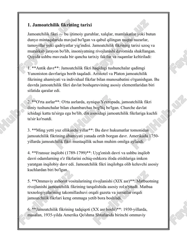 ijtimoiy tarmoqlar orqali savol-javoblar tashkil etish va boshqa usullar so'rovlar o'tkazish uchun ishlatiladi. ushbu so'rovlar orqali aholi o'rtasidagi asosiy yo'nalishlar, ularning qarashlari, qiziqishlari, muammolari aniqlanadi. statistik ma'lumotlar jamoatchilik fikrini ifodalangan ma'lumotlarning asosiy ko'rgazmasi hisoblanadi. ko'pchilik fikrini xulosa qilish uchun statistik usullar qo'llaniladi. oylik, yillik yoki kutilayotgan tendensiyalar bo'yicha statistik ma'lumotlar tayyorlanadi. misol uchun, aholini qaysi masalalar ko'proq qiziqtirgani haqida raqamlar keltirilishi mumkin. jamoatchilik fikrini o'rganishda asosiy rol o'ynaydigon tashkilotlardan biri bu amerika qo'shma shtatlaridagi gallup tashkiloti hisoblanadi. gallup kompaniyasi muntazam ravishda turli mavzularda so'rovlar o'tkazadi. shuningdek, frantsiya va germaniyada ham jamoatchilik fikrini o'rganish bo'yicha nufuzli institutlar mavjud bo'lib, ular xalqaro ahamiyatga ega tadqiqotlarni amalga oshiradi. so'rov natijalari ko'pincha bir qator demografik omillar asosida tahlil qilinadi. bu omillar orasida yoshlik, jins, kasb-hunar, ta'lim darajasi, daromad darajasi va yashash joyi kabi ko'rsatkichlar kiradi. ushbu omillar jamoatchilik fikriga qanday ta'sir qilishini tahlil qilish orqali tadqiqotchilar turli ijtimoiy guruhlarning xatti-harakatlarini tushunishga harakat qilishadi. bir …