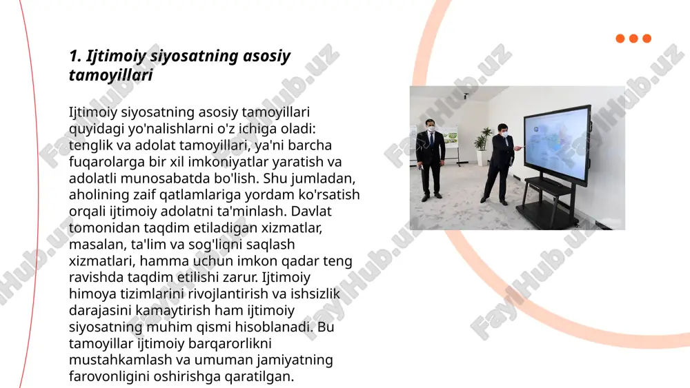 .. t.me/slaydai_bot 2019-yilda o'zbekistonda aholining bandligi darajasi 67,5% ga yetdi. rasmiy statistika bo’yicha, 2020-yilda 13 milliondan ziyod ishchi kuchi mavjud edi. shu davrda yangi ish o'rinlarini yaratish maqsadida 450 mingdan ortiq joy ochildi. 2021-yilda yid (yalpi ichki daromad) o'sishi 6,2% ni tashkil etib, bu ko'rsatkich bandlikni oshiradigan omillardan biri bo'ldi. 2023-yilgacha rejalashtirilgan strategiya asosida har yili o'rtacha 100 mingdan ortiq ish o'rni yaratish belgilangan. mazkur yillar mobaynida kichik bizneslar orqali 60 mingdan ziyod yangi ish o'rinlari tashkil etildi. ushbu chora-tadbirlar aholining bandligini oshirish va iqtisodiy o'sishni qo'llab-quvvatlash maqsadida amalga oshirilmoqda. ... t.me/slaydai_bot 7. yoshlar siyosati va ularning qo'llab-quvvatlanishi o'zbekistonda yoshlar siyosati yoshlarning jismoniy, intellektual va ijtimoiy rivojlanishi uchun sharoit yaratishga qaratilgan. 2022-yilda davlat tomonidan yoshlar ishlari agentligi orqali 3,5 trillion so'mdan ortiq mablag' ajratilgan. o'zbekistonda 15-29 yoshdagi yoshlar umumiy aholining 27 foizini tashkil qiladi. "yoshlar dasturi" doirasida 300 mingdan ziyod yoshlar kasb-hunarga o'rgatilmoqda. "yoshlar parlamenti" ish olib borib, yoshlarning ovozini …