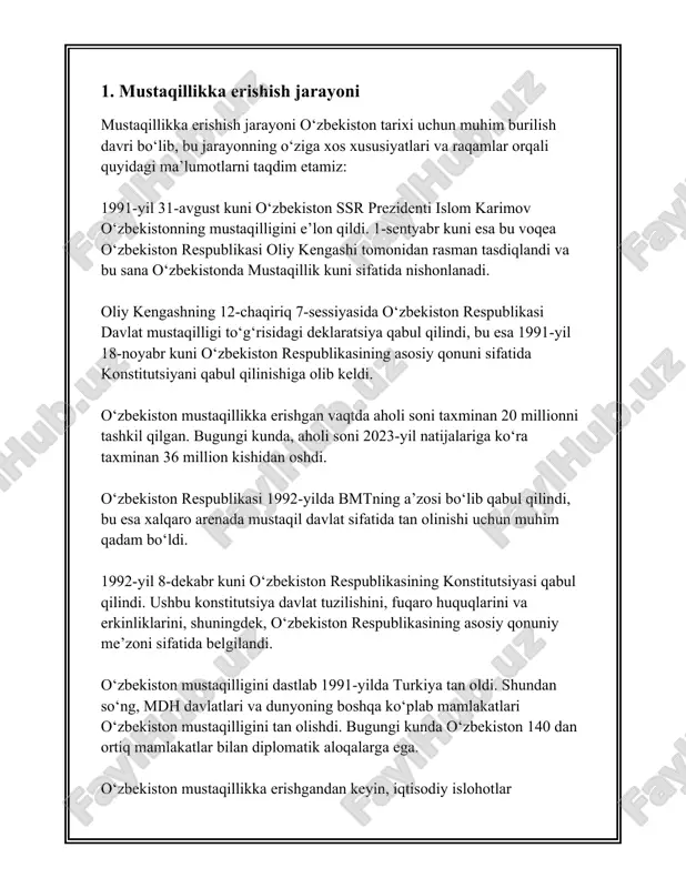 tisodiyotning barqaror rivojlanishiga qaratilgan. mamlakatda amalga oshirilgan iqtisodiy islohotlar qatoriga davlat korxonalarini xususiylashtirish, soliq tizimini soddalashtirish, xorijiy investitsiyalarni jalb qilish, bank sektorini isloh qilish kiradi. 2017-yilgi islohotlarning boshlanishidan keyin iqtisodiyotning yillik oʻsish sur’ati sezilarli darajada oshgan. 2017-yili iqtisodiyot o'sishi 5,3% ni tashkil etdi. keyingi yillarda bu oʻsish bobida ijobiy dinamikani kuzatish mumkin: 2018-yilda 5,1%, 2019-yilda 5,6% ga yetdi. 2020-yilgi covid-19 pandemiyasi tufayli iqtisodiy oʻsish 1,6% gacha sekinlashdi, ammo 2021-yilda iqtisodiyot oʻsishi qayta tiklanib, 7,4% ga yetdi. soliq islohotlari doirasida 2019-yil 1-yanvardan jismlar uchun joriy etilgan daromad soligʻi stavkasi 12% dan 24% ga tushirildi. ushbu qaror soliqqa tortish yukini kamaytirishga va soliq bazasining kengayishiga xizmat qildi. xususiylashtirish jarayonlari raqamlarini ham koʻrish mumkin. masalan, 2020-yilda davlat koʻchmas mulklarini xususiylashtirish boʻyicha 602 obyekt belgilandi, va ulardan 539 tasini sotish ishlari yakunlandi. xususiy sektorning yalpi ichki mahsulotdagi (yaim) ulushi keyingi yillarda 80% dan ortdi. bank tizimida ham islohotlar amalga oshirilmoqda. 2020-yilda davlat kun tartibidagi …