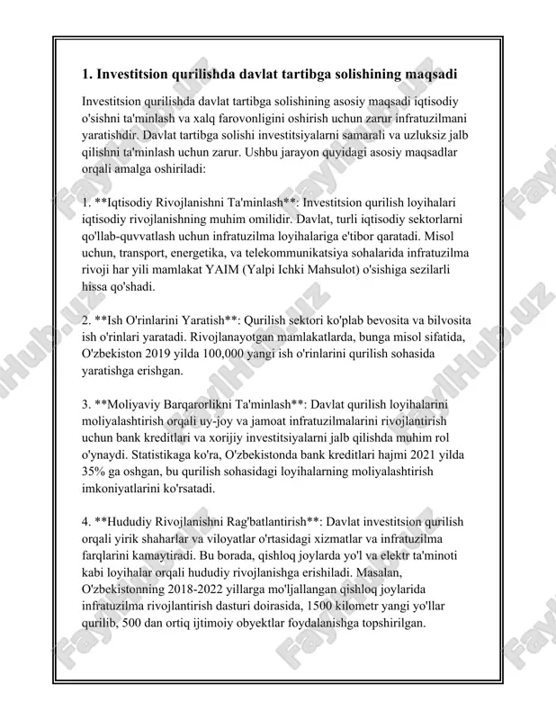 i tartibga soluvchi asosiy prinsiplarga ega. konstitutsiyada quyidagilar belgilangan: - davlat tuzilishi va davlat hokimiyatining bo‘linishi. - fuqarolarning asosiy huquq va erkinliklari. - demokratik jamiyat va qonun ustuvorligi prinsiplari. 2. **kodekslar**: turli sohalardagi munosabatlarni tartibga soluvchi muhim normativ hujjatlar. masalan: - **fuqarolik kodeksi**: mulk huquqi va majburiyatlar, shartnomalar, meros huquqi kabi munosabatlar. - **jinoyat kodeksi**: jinoyat sodir etish va javobgarlik choralari. - **mehnat kodeksi**: ish beruvchi va ishchi o‘rtasidagi munosabatlar. 3. **qonunlar**: maxsus masalalarni tartibga soluvchi hujjatlar. o‘zbekiston respublikasida mingdan ortiq qonunlar mavjud bo‘lib, ularning ba’zilari quyidagilardan iborat: - **ta’lim to‘g‘risidagi qonun**: ta’lim tizimi faoliyatini tartibga soladi. - **sog‘liqni saqlash to‘g‘risidagi qonun**: tibbiyot va sog‘liqni saqlash sohalaridagi munosabatlarni boshqaradi. - **tadbirkorlik faoliyati to‘g‘risidagi qonun**: biznes va tadbirkorlik sohasi. 4. **fuqaro huquqlari bo‘yicha normativ hujjatlar**: inson huquqlari, erkinliklari va ularning himoya mexanizmlarini belgilaydi. bunga quyidagilar kiradi: - **inson huquqlari umumjahon deklaratsiyasi**: asosiy inson huquqlari prinsiplari. - **fuqarolik va siyosiy huquqlar to‘g‘risidagi …