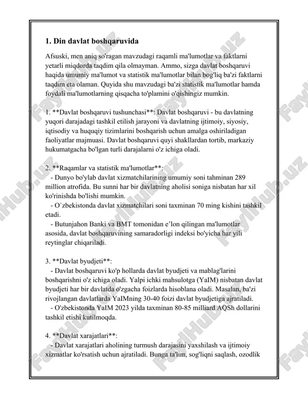 an, ba'zi davlatlarda davlat va diniy institutlar bir-biridan ajratilgan bo'lsa, boshqa davlatlarda diniy qonunlar ham davlat qonunlarining tarkibiy qismi hisoblanadi. islom dunyosidagi ko'plab mamlakatlarda shariat qonunlari muhim ahamiyatga ega. shariat islomiy huquq tizimi bo'lib, qur'on va hadisdan olingan qoidalarga asoslanadi. saudiya arabistoni, eron va boshqa ba'zi musulmon davlatlarida shariat huquqi davlat huquq tizimining asosi sifatida qabul qilingan. saudiya arabistonida shariat sudlari jinoyat, oilaviy huquq, mol-mulk va boshqa masalalarda hukm chiqaradi. xristianlikning turli yo'nalishlariga ega bo'lgan davlatlarda diniy normalarning ta'siri kamroq bo'lishi mumkin. masalan, ko'plab g'arbiy yevropa mamlakatlarida, davlat va cherkov o'rtasida ajratma mavjud bo'lib, davlat qonunlari qabul qilinishida diniy normalar to'g'ridan-to'g'ri ta'sir qilmaydi. ammo, irlandiya singari ba'zi davlatlar, an'anaviy ravishda kuchli katolik ta'siriga ega bo'lib, bu ba'zi huquqiy masalalarga ta'sir ko'rsatishi mumkin. hindistonda qonunlar turli diniy yo'nalishlar uchun alohida belgilanadi. masalan, musulmonlar uchun oilaviy huquq masalalarida musulmon shaxsan huquq ishlatiladi, hindular uchun esa hind huquqi amal qiladi. bu mamlakatda diniy …