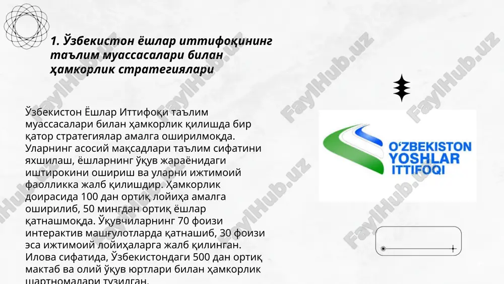 boradigan ishlarning mazmuni miryakubova noila abduvaliev na 22 -2gr e'tiboringiz uchun raxmat! image1.png image2.png image3.png image4.jfif image5.png image6.jfif