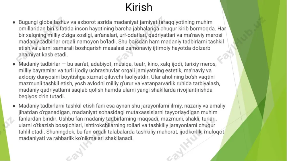 madaniya tadbirlarni tashkil etish - Page 3