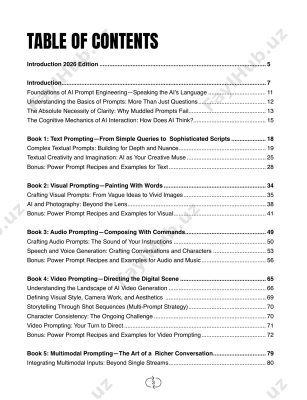 os: multimodal ai at work....................................................... 83 bonus: power prompt recipes and examples for multimodal prompting................................ 86 book 6: advanced ai prompt engineering.......................................................................... 94 feedback loops and performance optimization—honing your prompting edge................... 95 advanced prompting techniques—building smarter conversations with ai.......................... 102 retrieval-augmented generation—grounding ai in your reality............................................ 106 ethics and responsible prompting—using ai thoughtfully..................................................... 114 platform-agnostic prompting—skills that travel..................................................................... 119 bonus: power prompt recipes and examples for advanced prompting techniques.............. 127 bonus: power prompt recipes and examples for rag prompting......................................... 133 bonus: power prompt recipes and examples for ethics and responsible prompting........... 138 book 7: monetization and innovation—putting your prompting skills to work.............. 143 monetizing ai skills: from proficiency to profit........................................................................ 144 leveraging ai for innovation: sparking new ideas and solutions............................................ 147 case study innovation: learning from prompt-driven successes (and failures).................. 147 real-world prompting in action: use cases by role............................................................... 149 brands at the forefront of ai creativity.................................................................................... 151 bonus: power …