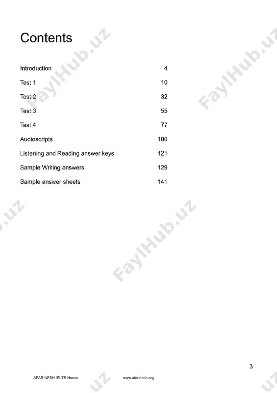 s used, including: multiple choice, identifying information (true/false/not given), identifying the writer's views/claims (yes/no/not given), matching information, matching headings, matching features, matching sentence endings, sentence 5 afarinesh ielts house www.afarinesh.org https://t.me/zandi_channel http://www.zandienglish.ir introduction completion, summary completion, note completion, table completion, flowchart completion, diagram-label completion and short-answer questions. writing this test consists of two tasks. it is suggested that candidates spend about 20 minutes on task 1, which requires them to write at least 150 words, and 40 minutes on task 2, which requires them to write at least 250 words. task 2 contributes twice as much as task 1 to the writing score. in task 1, candidates are asked to respond to a given situation with a letter requesting information or explaining the situation. they are assessed on their ability to engage in personal correspondence, elicit and provide general factual information, express needs, wants, likes and dislikes, express opinions, complaints, …