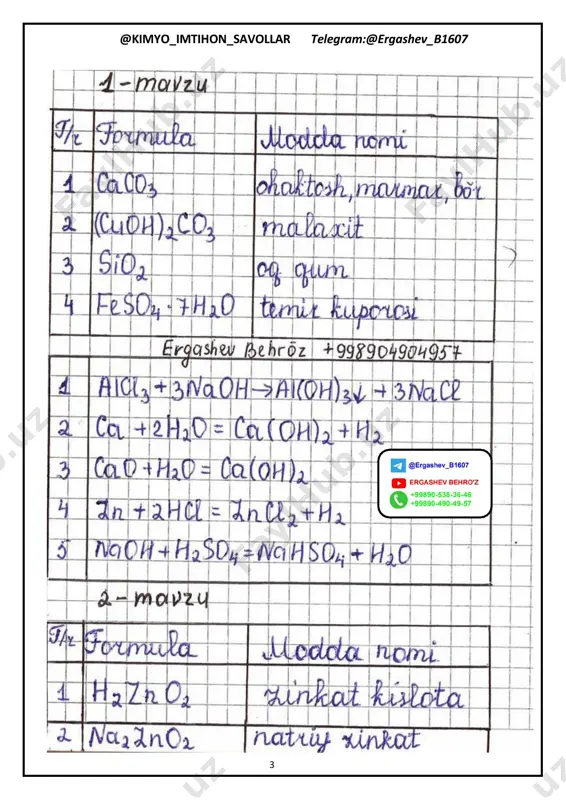 8-sinf kimyo reaksiya va modda ergashev behro'z. pdf - Page 3