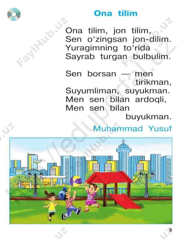 g. so‘zning qaysi o‘rnida xato qilish mumkinli gini ayting. 9 9-mashq. harflardan foydalanib, so‘z lar tuzing va yozing. htt p:/ /ed up ort al. uz undoshni al mash ti rib, yangi so‘z- lar tuzing va yozing. so‘z ma’nosi- ning o‘zgarish sababini ayting. 13-mashq. nuqtalar o‘rniga a yoki o unlisini qo‘yib yozing. xondayliq qishlog‘i tog‘lar bilan o‘ra l gan. uning h.vosi mus . ffo, sh . moli yoqimli. men tog‘larni t . m . sha qilishni yoqtiraman. sobit g‘afurovdan a va o unlilarining aytilishi va yo- zilishini izohlang. 14-mashq. tez aytishni bir nafas bilan necha marta ayta olasiz? 1. tursunda to‘rtta to‘rqop bor. 2. gulsum guldonda gul keltirdi. q . v o q q . r m o q 12-mashq. nuqtalar o‘rniga a yoki o unlisini qo‘yib o‘qing. t b 10 htt p:/ /ed up ort al. uz ko‘chiring. u unlisi o‘rniga i unlisi qo‘llanganda so‘z ma’nosida qanday o‘zgarish bo‘ladi? ularning …