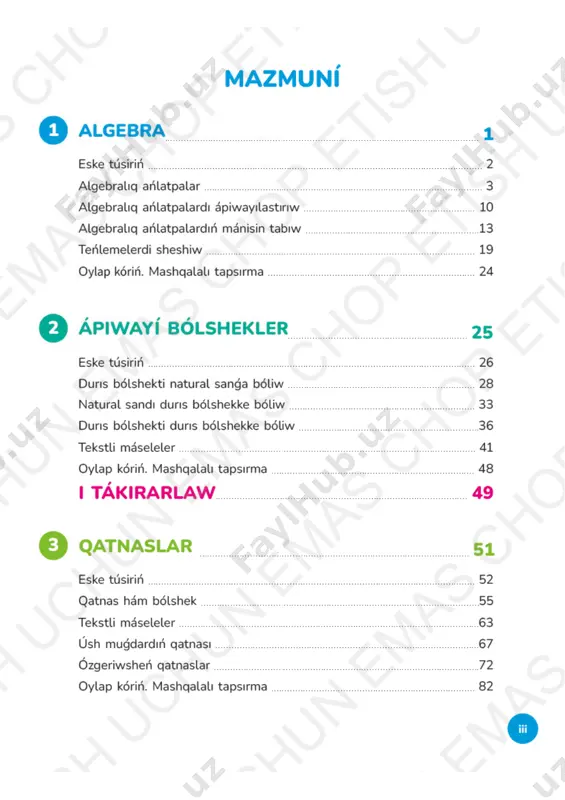 6_sinf_matematika_darslik__1 qism_qoraqalpoq (2) - Page 3