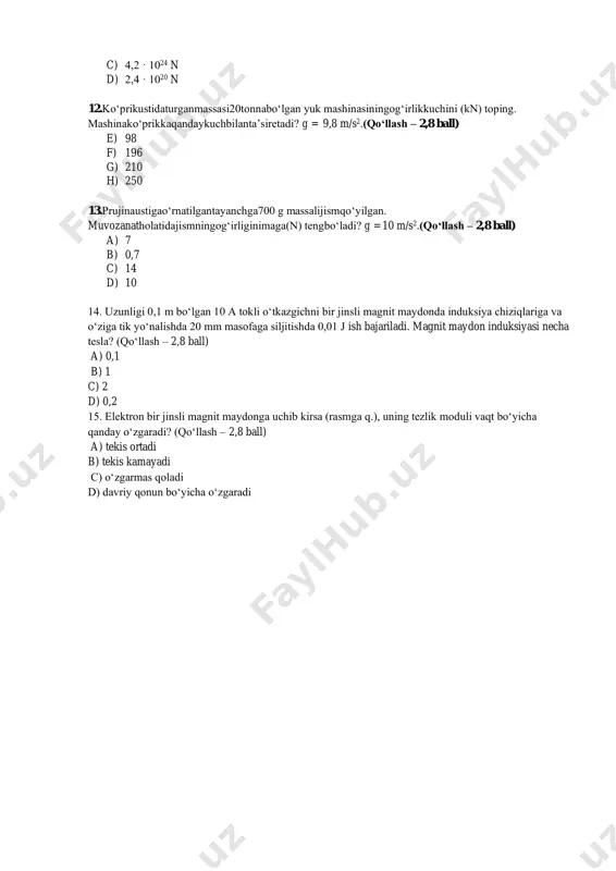 8 sinf fizika 2 variant - Page 3