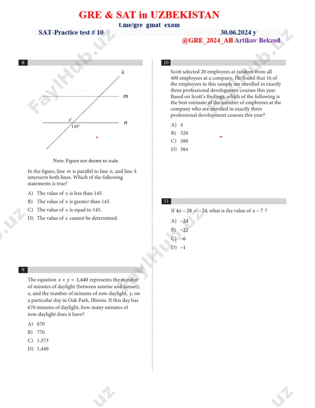 c) s0 ≤ ≤ 0.6 d) s0.6 ≤ ≤ 1.8 ............................................................................................................................................................................................................................................................................................................... 13 y = 4x y = x2 − 12 a solution to the given system of equations is (x, y), where x > 0. what is the value of x ? 14 a store sells two different-sized containers of blueberries. the store’s sales of these blueberries totaled 896.86 dollars last month. the equation 4.51x + 6.07y = 896.86 represents this situation, where x is the number of smaller containers sold and y is the number of larger containers sold. according to the equation, what is the price, in dollars, of each smaller container? 15 a right circular cylinder has a base diameter of 22 centimeters and a height of 6 centimeters. what is the volume, in cubic centimeters, of the cylinder? a) 132π b) 264π c) 726π d) 2,904π user placed image - -- y 12 10 8 6 …