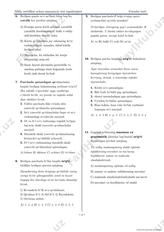 tushgan testlar tipida 7 ta ustozdan rash test - Page 3