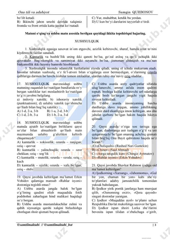 ona tili va adabiyot. 17-variant - Page 3
