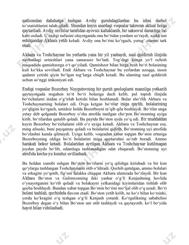 z fikrlariga sodiq qolgan iso himoyasiga ishongan xalq tomonidan toshbo‘ron qilinib xochga mixlanadi. avdiy unga qanday yordam berish haqida o‘ylaydi, ming afsuski, isoga achinishdan boshqa hech narsa qo‘lidan kelmaydi. avdiyni yo‘ldan o‘tayotgan bir qozoq oilasi jalpoqsoz bekatigacha olib keladi. bekatda avdiyning yirtiq-yamoq usti-boshidan shubhalangan militsiya leytenanti uni nazorat punktiga olib keladi. avdiy bu yerda, panjara ortida qo‘lga tushgan og‘ufurush safdoshlarini ko‘rib qoladi. militsiya xodimlariga “men ham ulardan biriman” deyishiga qaramasdan, hech kim gapiga ishonmaydi va avdiyni qo‘yib yuborishadi. uning ahvoli og‘irlashib yaxshilar ko‘magi bilan kasalxonaga yotqiziladi. avdiyni kasalxonada qozoq doktor aliya ismoilovna davolaydi va uning dugonasi inga bilan oralarida ishqiy munosabat boshlanadi. moskvaga qaytgan avdiy inga bilan maktublashishda davom etadi. yozgan maqolasini nashr qildira olmagan avdiy tahririyatdan ishdan chiqib, boshqa joyda kechki smenada ishlay boshlaydi, moddiy jihatdan tangroq ahvolda qoladi. ingadan chorlov maktubini olgach, kitoblarini sotib chipta oladi va yana jalpoqsozga yo‘l oladi. manzilga yetib kelgan avdiy inga qoldirib ketgan …