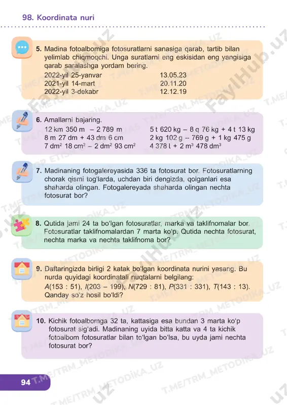 matematika 3 sinf darslik 98-102 - Page 3