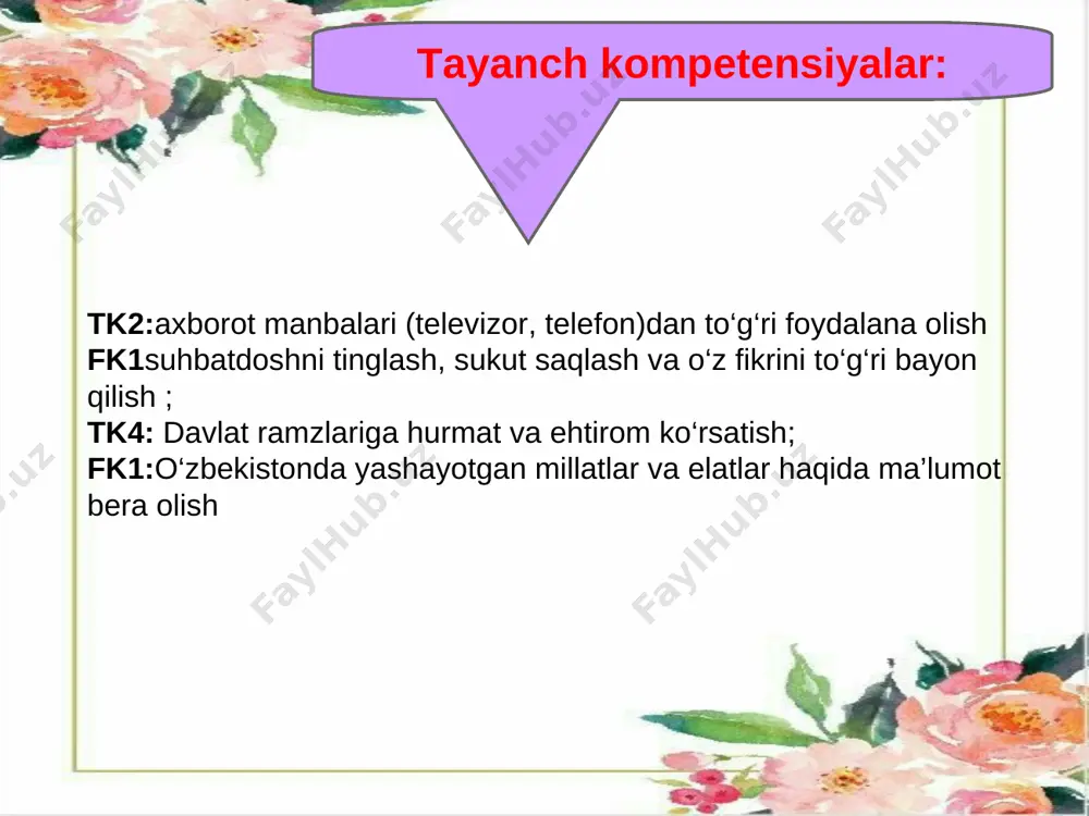 tab hozirgi kunga kelib ta’lim-tarbiya sohasida rivojlanib borayotgan yonalishlardan biri zamonaviy-pedagogik texnalogiyalarni o’quv jarayonida qo’llash bo’lib, uni amalga oshirish dolzarb vazifalardandir. iv. mustahkamlash:mustaqil tayyorlash uchun yopshiriq www.aim.uz uyga vazifa: berilgan topshiriqlarni bajarish www.aim.uz e'tiboringiz uchun rahmat!