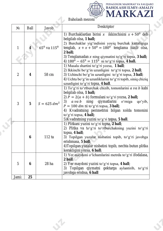 ii chorak. 5 sinf 5 bsb matematika umumtalim i variant - Page 3