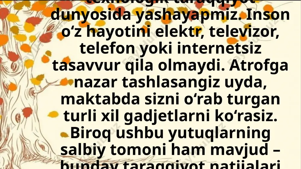 world wildlife fund kabi dunyoga mashhur tashkilotlar ham ekologik muammolarni bartaraf etish uchun tuzilgan. atrof-muhitni muhofaza qilish bo‘yicha barcha tashkilotlarning birgalikdagi vazifasi tabiatni sog‘lom asrab qolishdir. siz ekologik muammolarni hal qilishda juda katta yordam bera olasiz. bugundan boshlab ishni besh xil: qog‘oz, metall, plastmassa, shisha va oziq-ovqat chiqindilarini maxsus konteyner idishlarga to‘plashdan boshlang. ajratib olingan chiqindilar ikkilamchi qayta ishlash uchun turli xil qabul qilish punktlariga yetkaziladi. chiqindi qog‘ozlarni qayta ishlash katta maydonlardagi daraxtlarning kesilishini oldini oladi. organik chiqindilar – oziq-ovqat mahsulotlari qoldiqlari tuproq o‘g‘itlariga, plastmassa, shisha va metallar esa qayta ishlanib, turli xil iste’mol mahsulotlariga aylantiriladi. shunday qilib, siz sayyoramiz ekologiyasiga, kelajak avlodga qoluvchi ona zaminga ijobiy ta’sir qilishingiz mumkin xulosa: chiqindilarni saralash bilan biz avlodlarimiz uchun tabiiy boyliklarnitejagan bo’lamiz! agar siz ushbu belgini ba’zi paket va mahsulotlarda ko‘rsangiz, bilingki, bu qayta ishlanish belgisidir. bu shuni anglatadiki, mahsulot qisman yoki to‘liq qayta ishlangan xomashyodan tayyorlangan yoki keyinchalik qayta ishlanishi mumkin! …