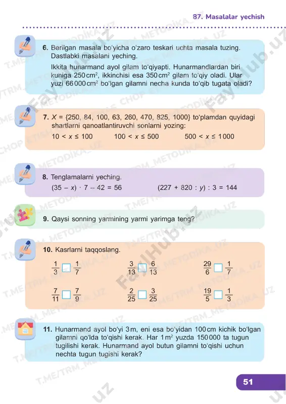 matematika 4 sinf darslik 87-91 - Page 3
