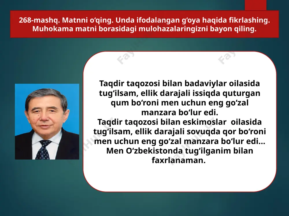 9-sinf. matn ustida ishlash (122 betdagi) - Page 3