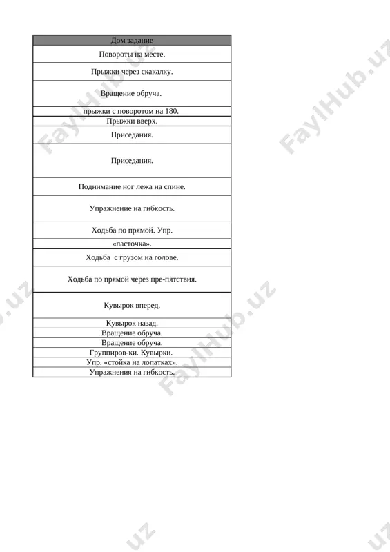 vpered iz razlichnix isxodnix polojeniy, kuvirok cherez prepyatstvie visotoy 40sm, dlinniy kuvirok s podbega, stoyka na rukax ili golove s pomoshyu. devochki - dvoynoy kuvirok vpered i nazad, stoyka na lopatkax, “mostik” iz polojeniya stoya i perevorot v storonu v upor na koleni, stoyka na rukax s pomoshyu xodba po pryamoy. upr. 11 gimnastikapraktika : akrobatika: kombinatsiya iz izuchennix akrobaticheskix uprajneniy (otsenka texniki vipolneniya). «lastochka». 12 gimnastikapraktika : obshefizicheskaya podgotovka – malchiki – uprajneniya na razvitie sili – sgibanie i razgibanie ruk v upore, podtyagivanie na perekladine, uprajneniya s otyagosheniyami (ganteli, giri)devochki - vipolnenie uprajneniy s gimnasticheskim inventarem (obuchami, gimnasticheskimi palkami, skakalkami) xodba s gruzom na golove. 13 gimnastikapraktika : malchiki – uprajneniya na razvitie sili – sgibanie i razgibanie ruk v upore, podtyagivanie na perekladine, uprajneniya s otyagosheniyami (ganteli, giri)devochki - uprajneniya v ravnovesii (na gimnasticheskom brevne) tolchkom obeix nog vskok v sed na bedre, povorot na 90o v …