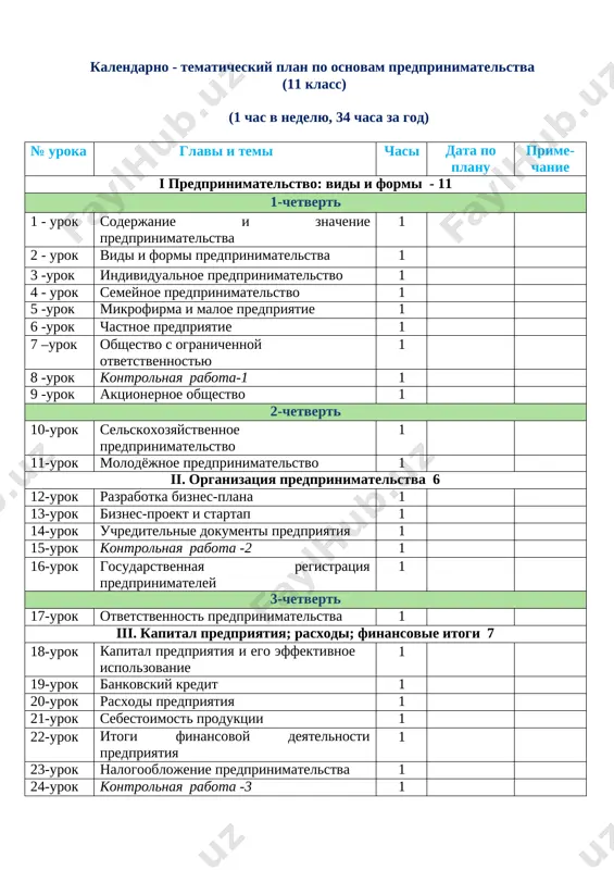 uktsii 1 29-urok investitsionnaya deyatelnost 1 30-urok innovatsionnaya deyatelnost 1 v. risk i konkurentsiya v biznese 4 31-urok otsenka riska v predprinimatelstve 1 32-urok trudovie resursi predpriyatiya 1 33-urok kontrolnaya rabota-4 1 34-urok rinochnaya konkurentsiya 1 vsego 34