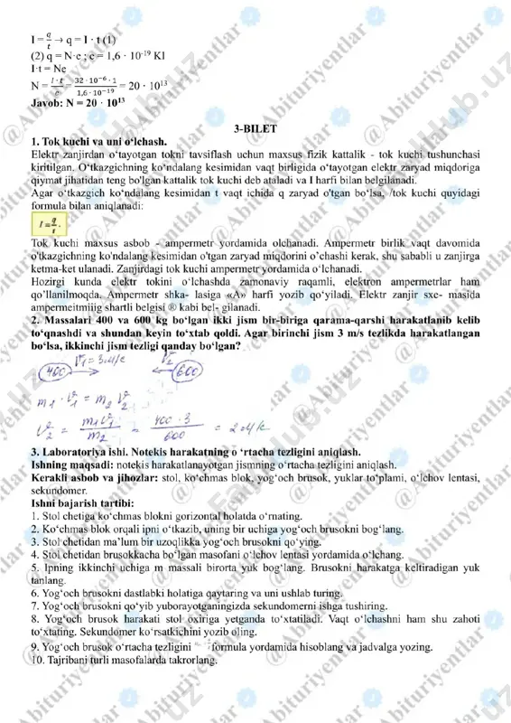 9-sinf fizika imtihon javoblari 2023 - Page 3