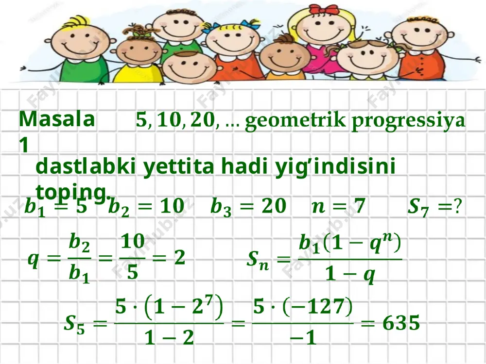 geometrik progressiya dastlabki n ta hadi yig'indisi - Page 3