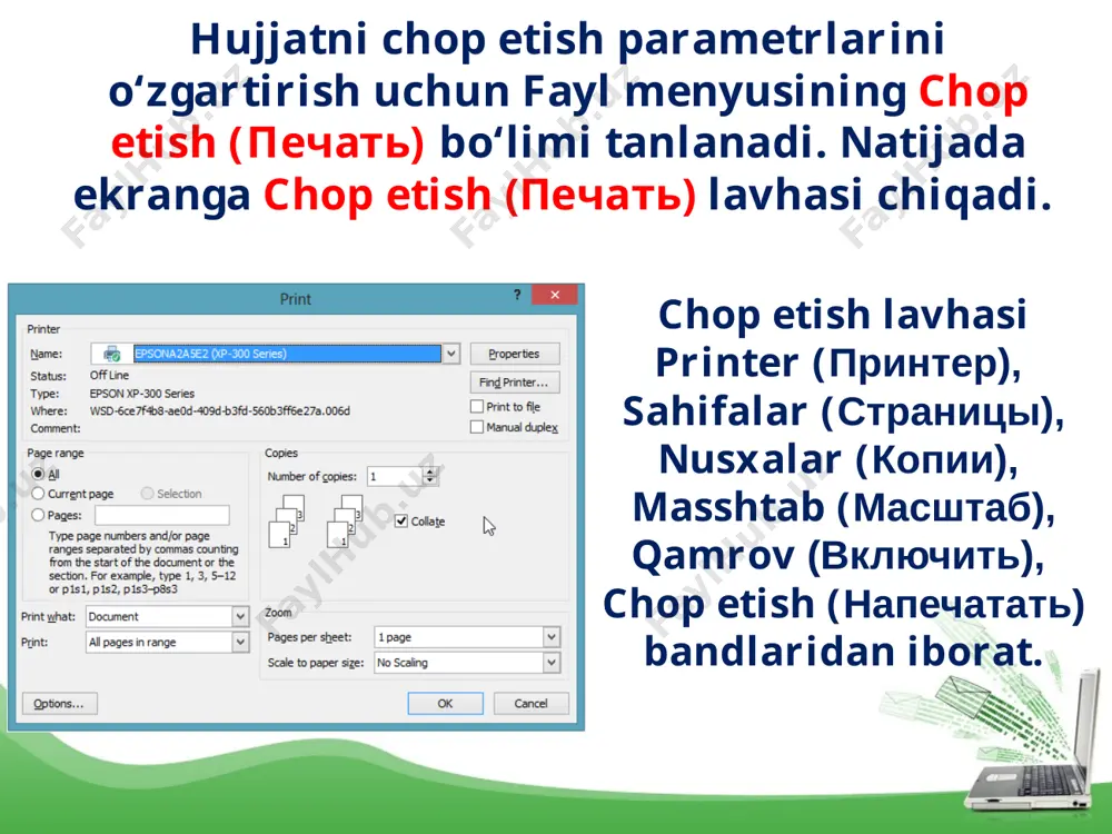 6-sinf informatika 32.wordda hujjatni chop etish 1+ - Page 3
