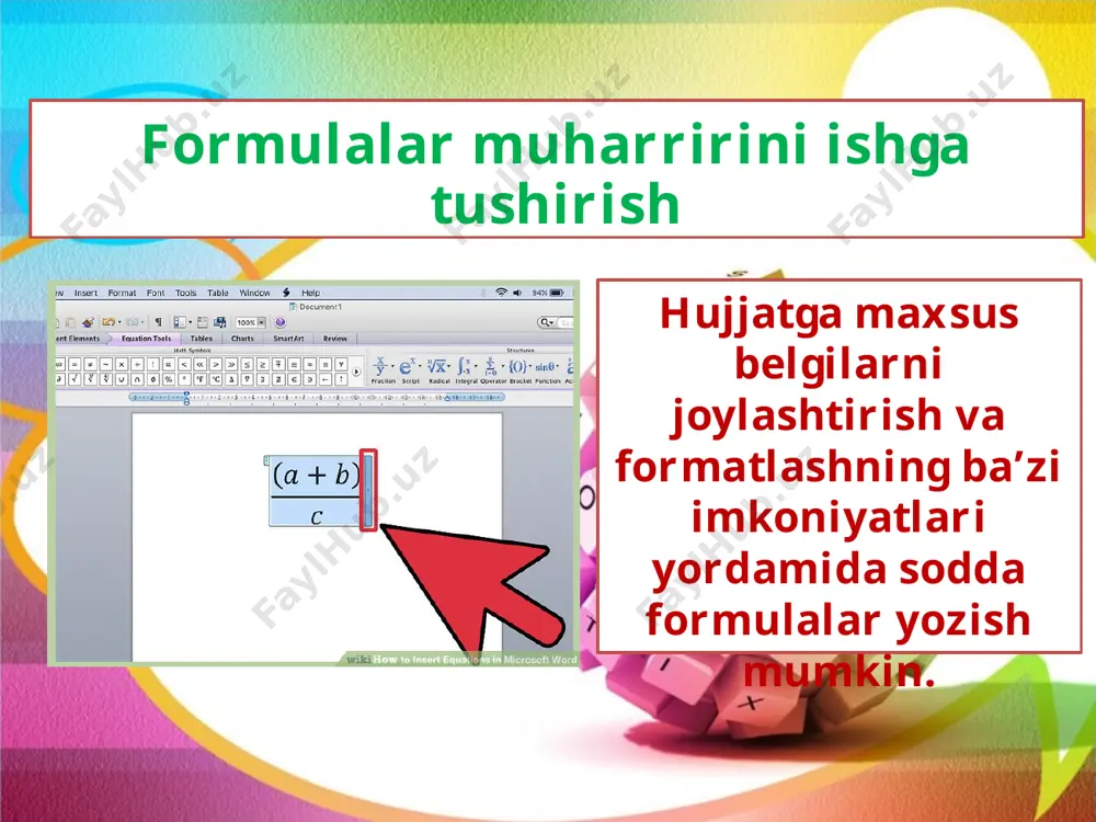 6-sinf informatika 29.wordda formulalar yozish 2+ - Page 3