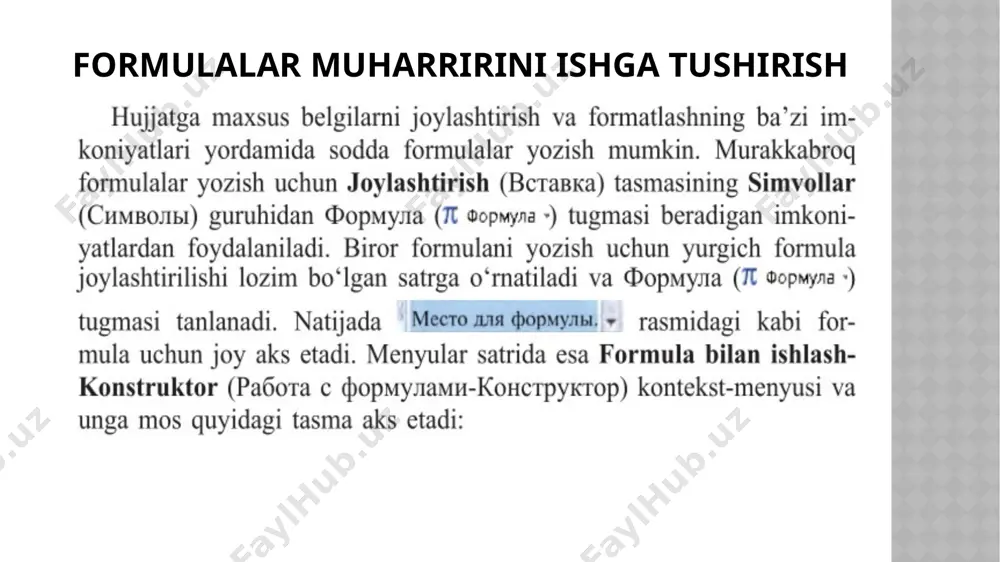 6-sinf informatika 29.wordda formulalar yozish 4+ - Page 3