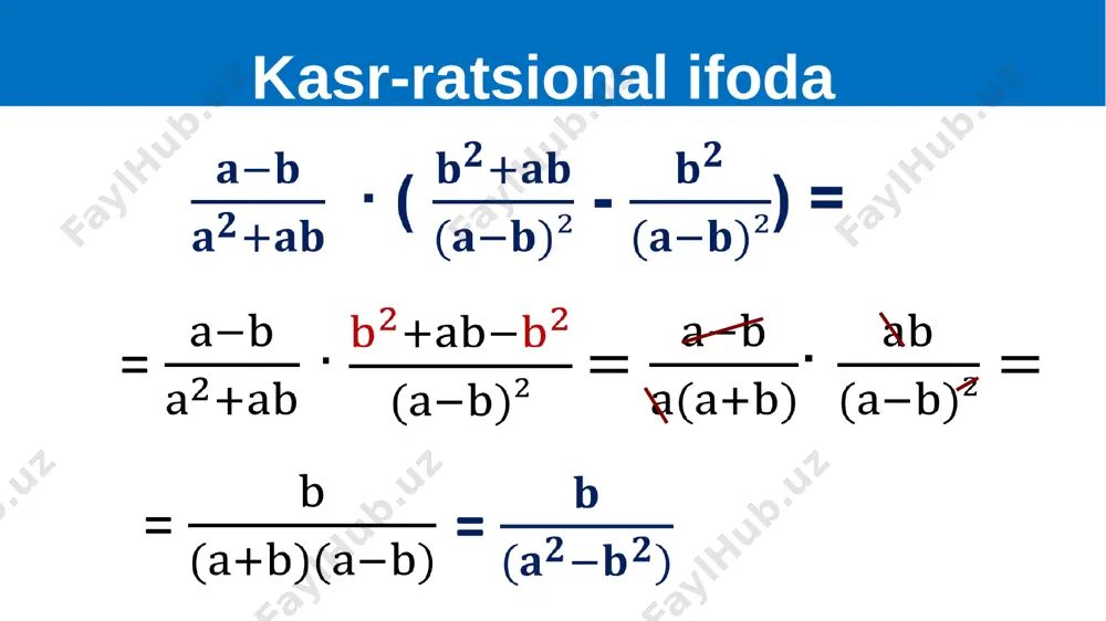 kasr ratsional sonlarni ayniy almashtirish - Page 3